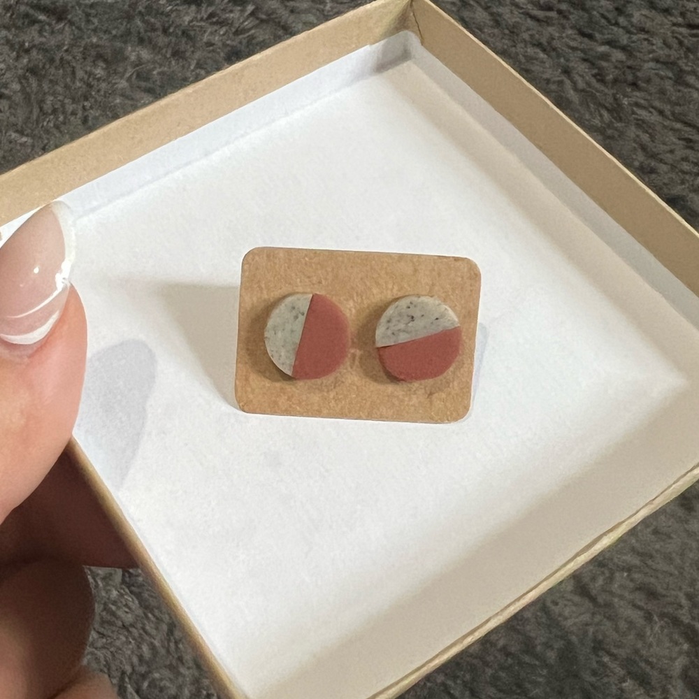 Handmade clay stud earrings